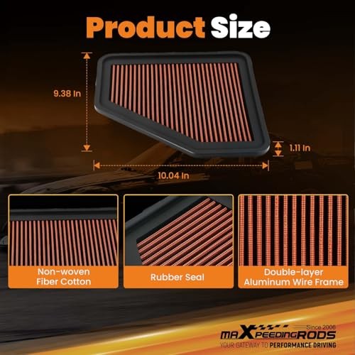 MX-2355 High Performance Engine Air Filter Washable & Reusable, Requires No