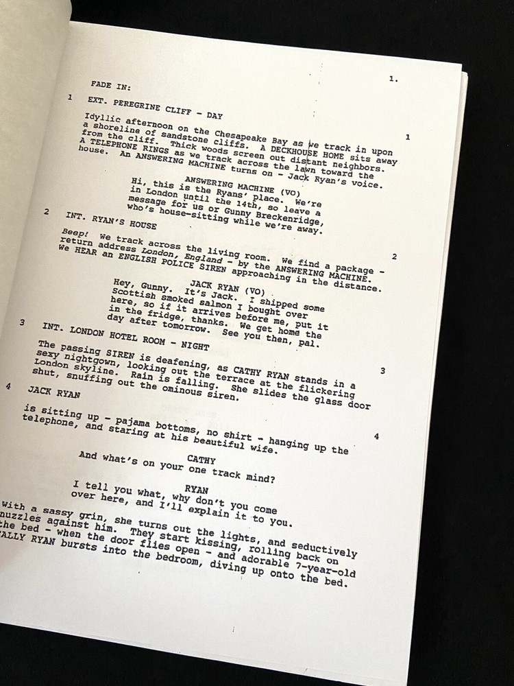 Paramount™ JACK RYAN TRILOGY Film Adaptation TOM CLANCY Movie Script Collection