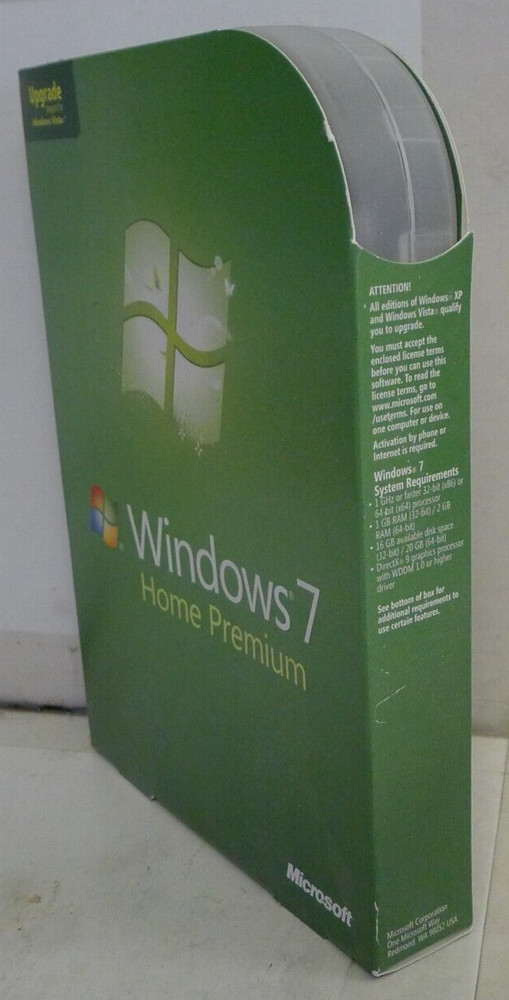 Microsoft Windows 7 Home Premium Upgrade COMPLETE Retail Version +Key Code