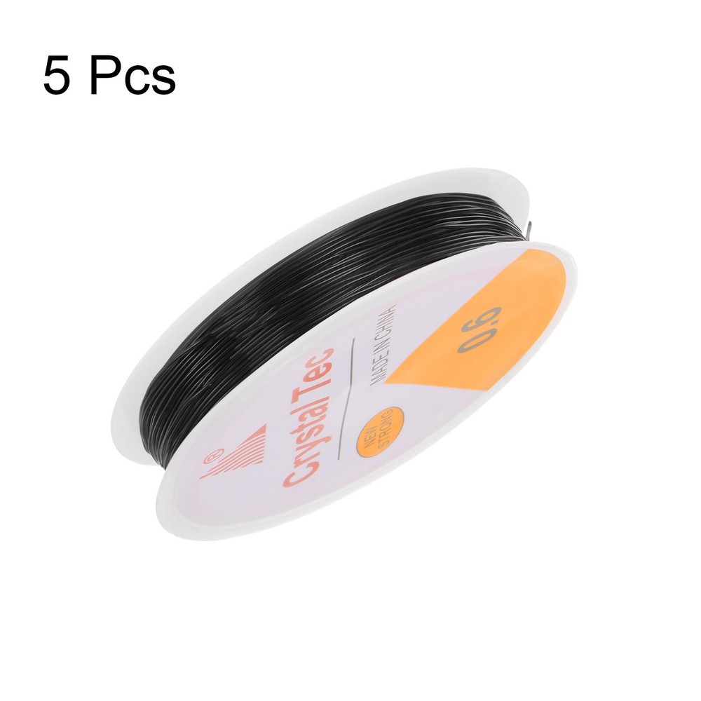 5pcs 0.6mm Elastic String Craft DIY Making Stretchy Cord Thread TPU, Black