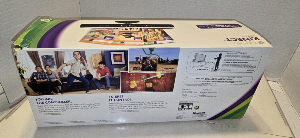 Microsoft Xbox 360 Kinect Sensor in Box with 3 games