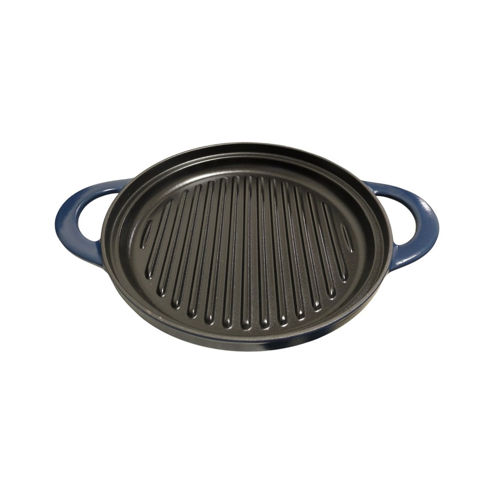 Tramontina 4 Piece Stackable Enamel Cast Iron Cookware Set, Navy