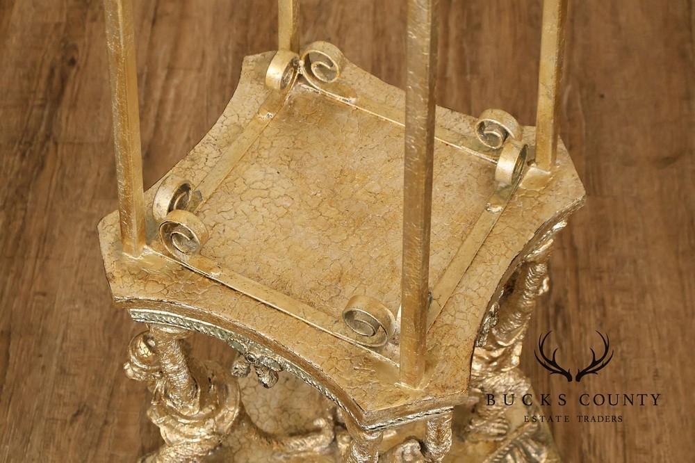 Figural Monkey Form Gilt Metal Obelisk Étagère