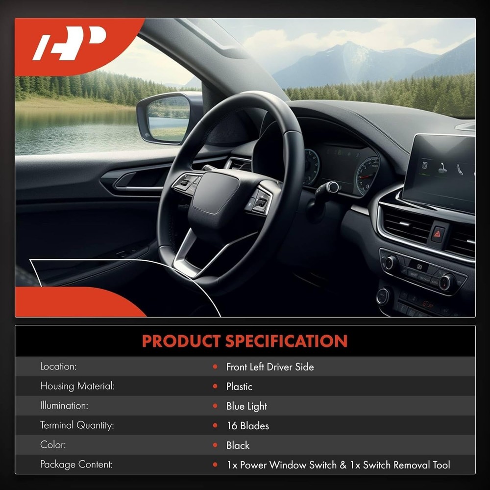 - Front Left Driver Side - Master Power Window Switch - Compatible with Kia