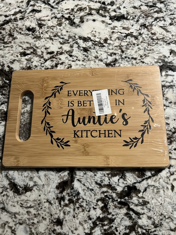 "Everything is Better in Auntie's Kitchen" Cutting Board - New/Sealed