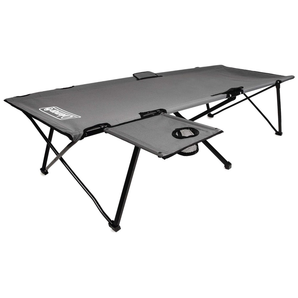 Portable Extra Wide Camping Cot with Removable Side Table - Easy Setup Included
