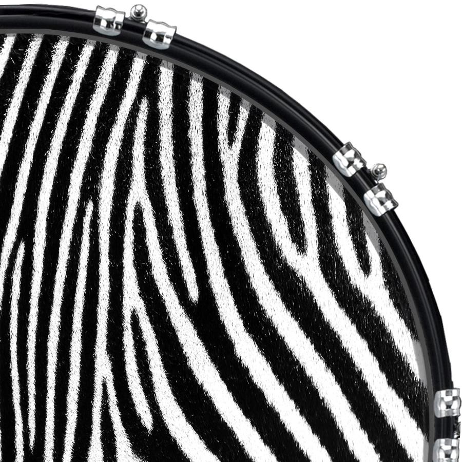 Aquarian 22" Kick Bass Drum Head Graphical Image Front Skin Zebra 2
