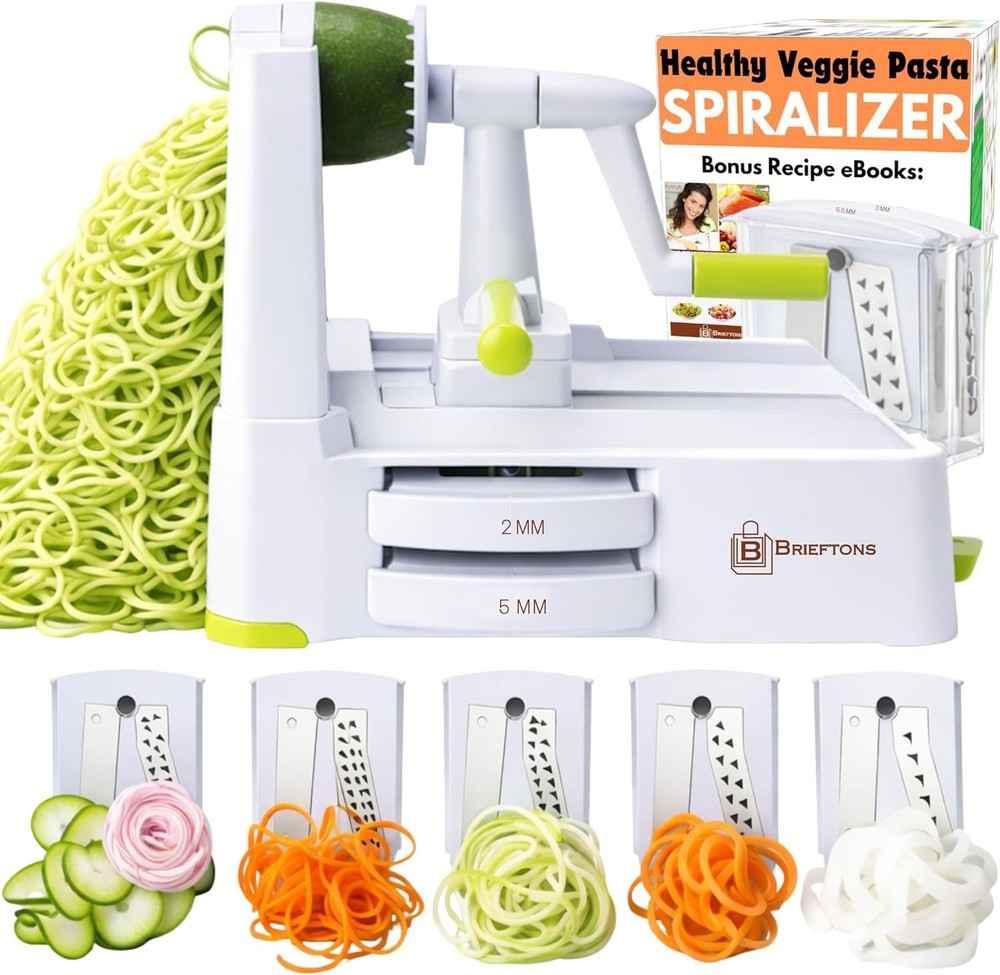 Sleek Vegetable Spiralizer with Blade Caddy: Ideal for Quick Weeknight Cooking