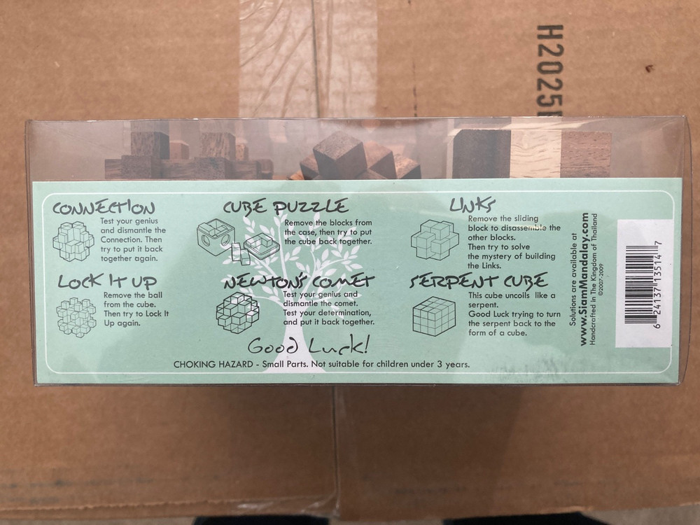 6 Wooden Brain Teasers Collection