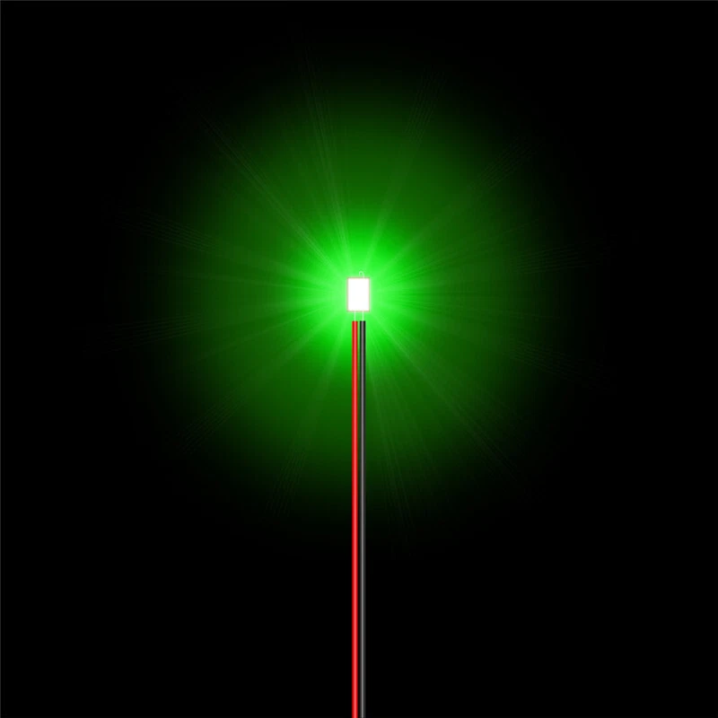 50PCS Pre Wired Green #0603 SMD LEDs Lighting Kits Pre-soldered Micro LEDs