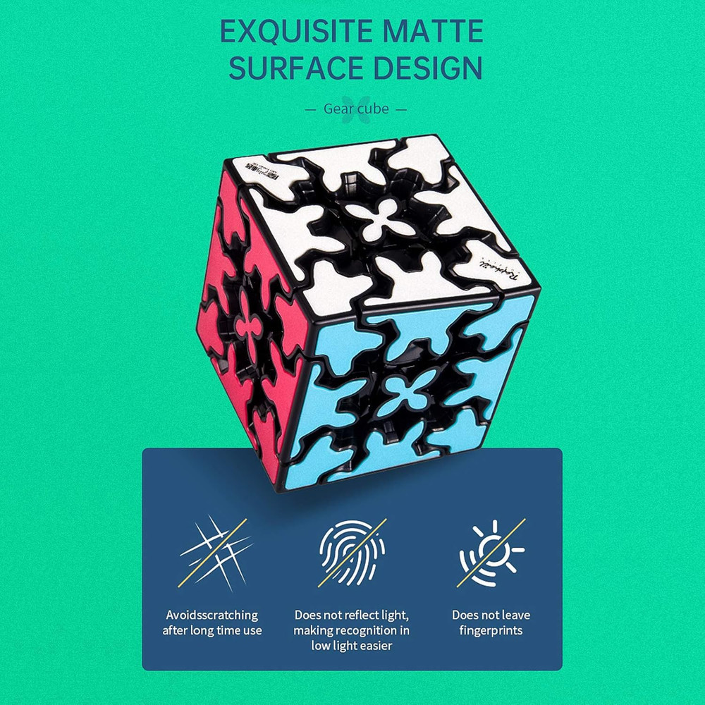 Gear Cube 3X3 with Three-Dimensional Gear Structure, Embedded Tile Design Magic