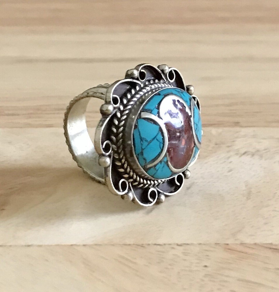 Turquoise Coral Ring