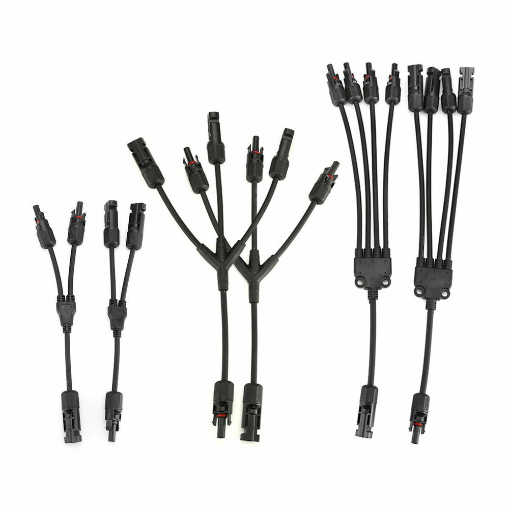 Solar Panel Y Branch Cable Connection Waterproof Adapter Connector Extension