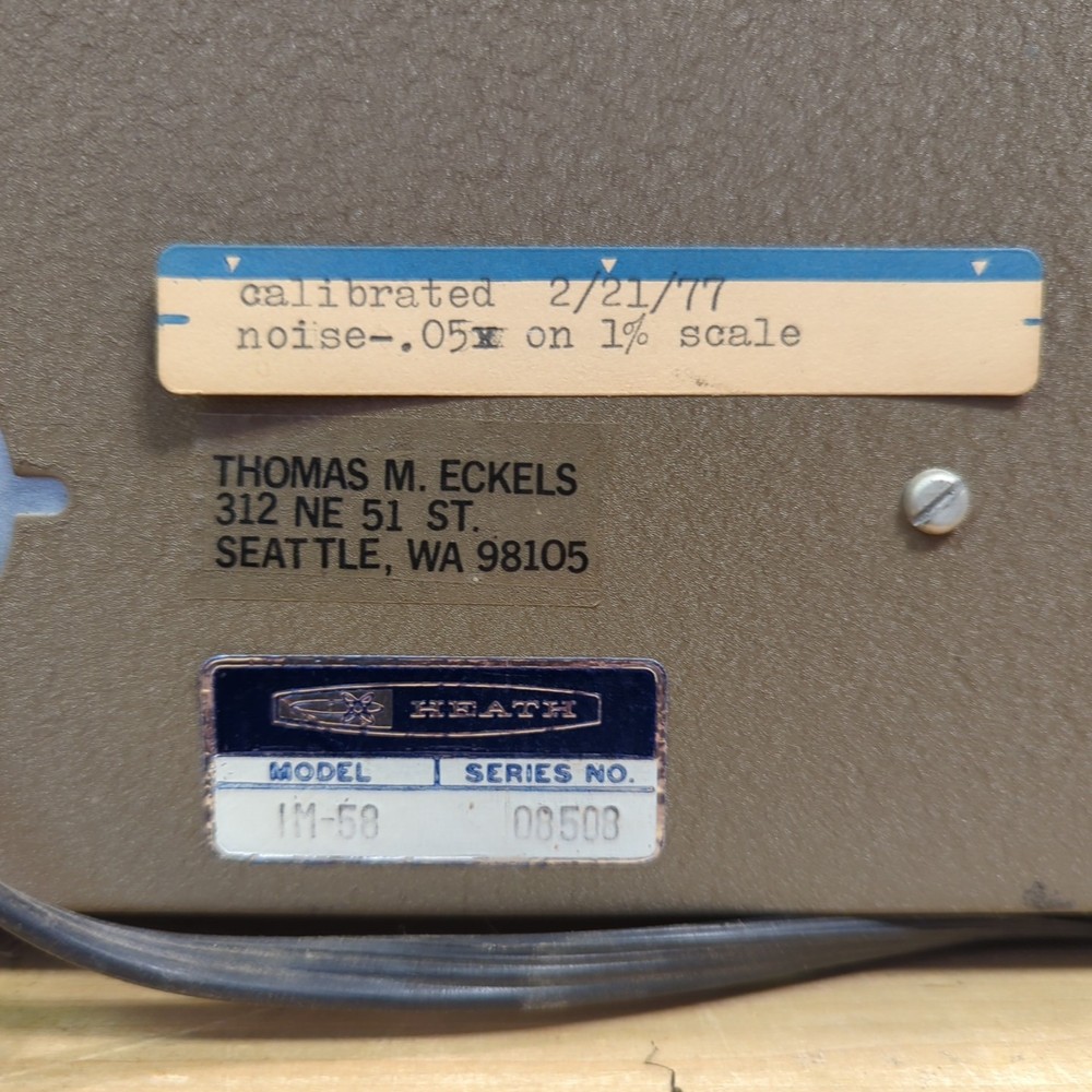 Heathkit IM-58 Harmonic Distortion Meter - Powers On, Has Not Been Tested