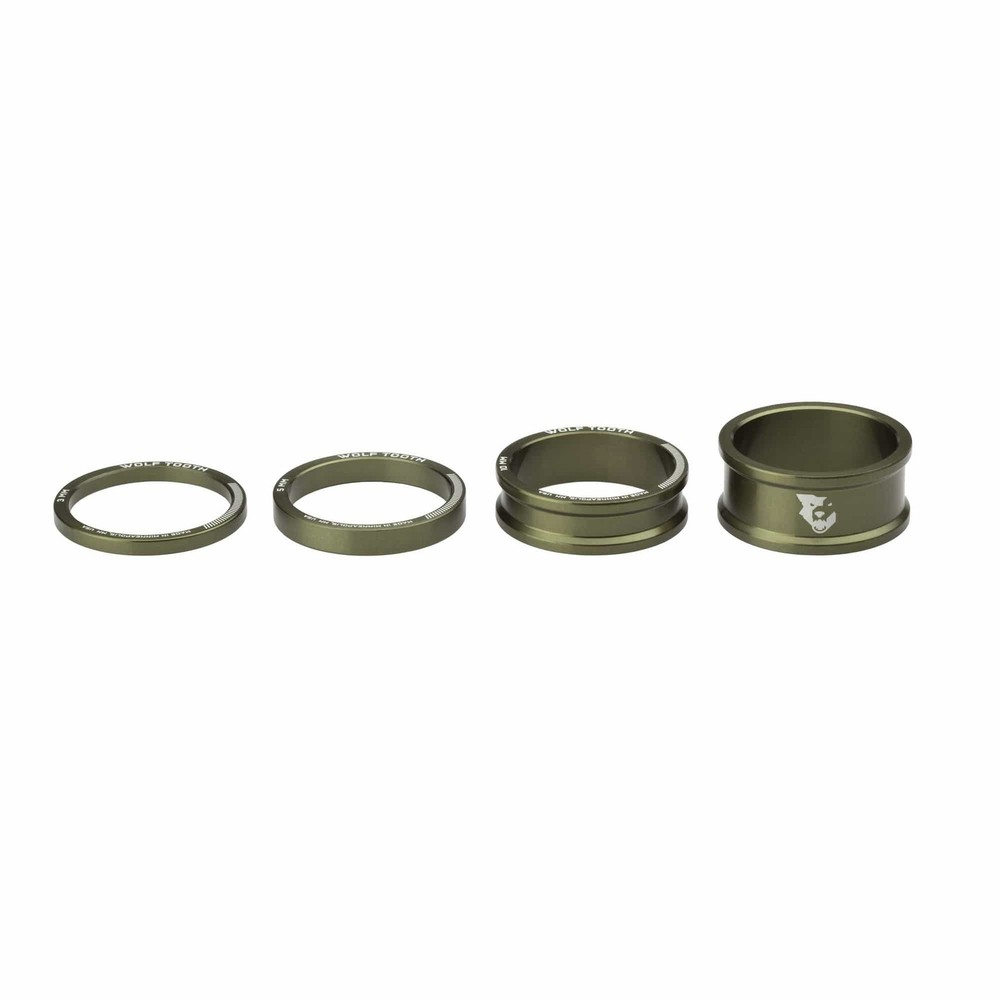 Wolf Tooth Precision Headset Spacers 3,5,10,15mm Kit Olive