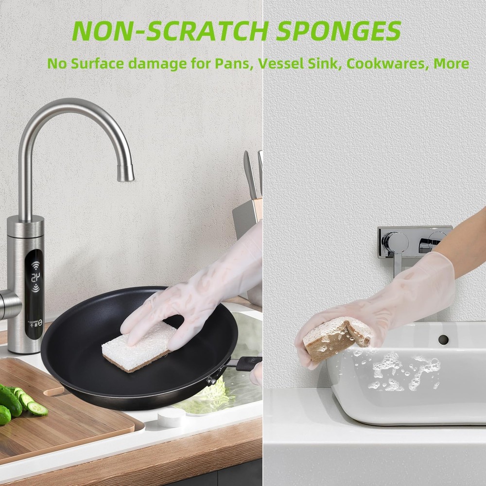 Natural Sponges For Dishes 12 Pack Keep Soap Biodegradable Kitchen Sponge Compos