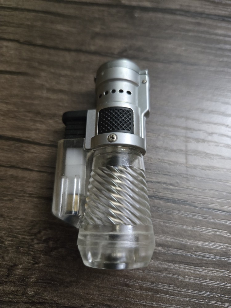 Vertigo Cyclone Triple Jet Torch Lighter Clear Tank