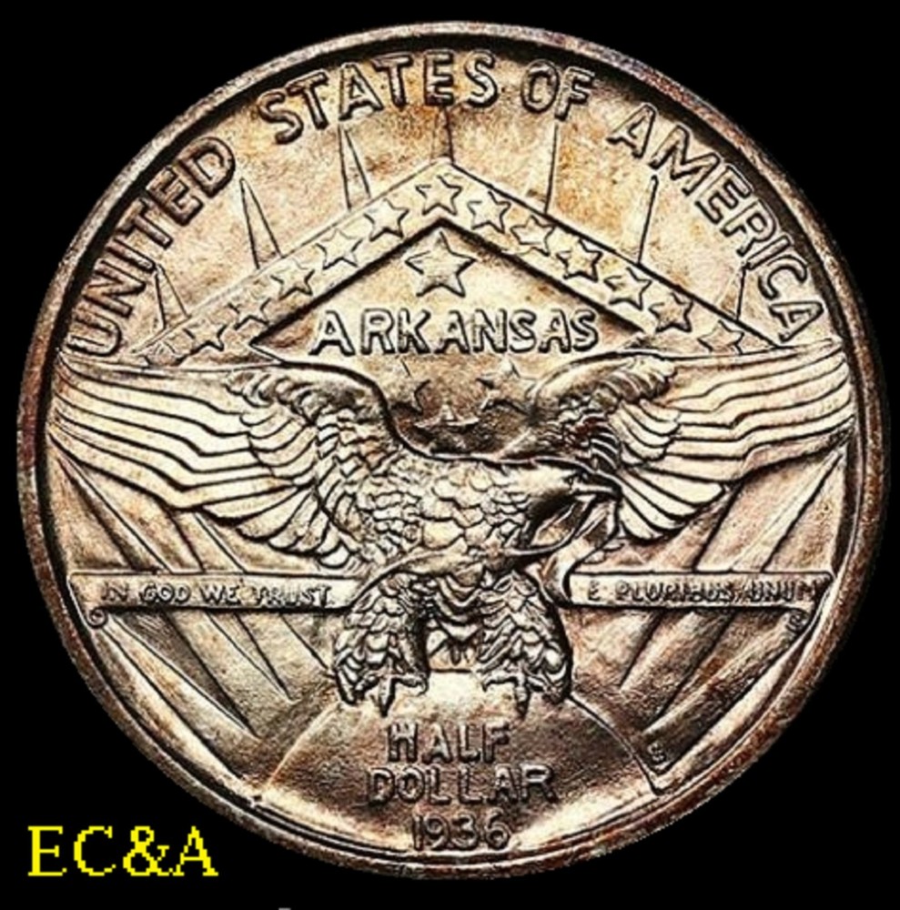 1936-S ARKANSAS CENTENNIAL SILVER COMMEMORATIVE GEM++ (CM019)