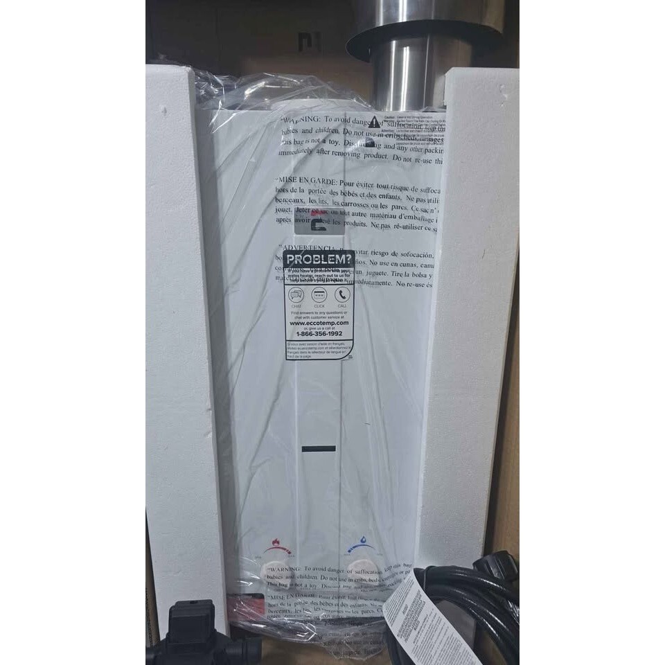 Eccotemp portable tankless water heater and water pump for off-grid use