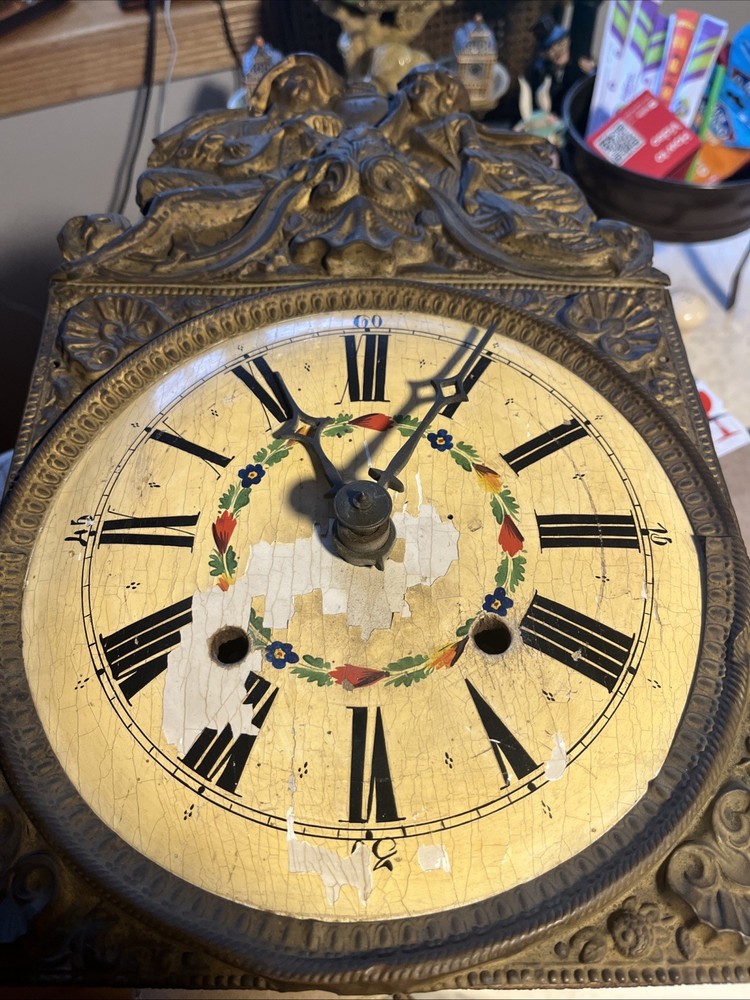 Antique German Black Forest Shield Clock-parts/restore