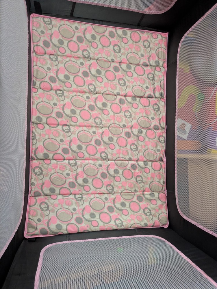 Portable Playyard (USED 2X) Pink/Gray