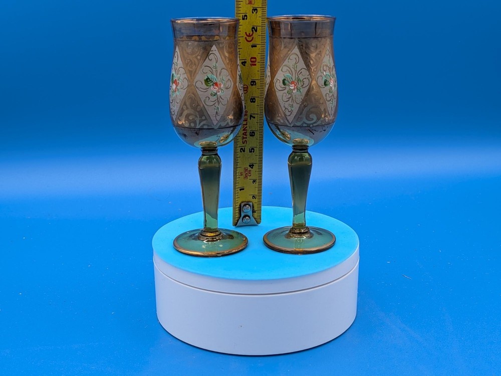 Murano Cordial Glasses. Pair