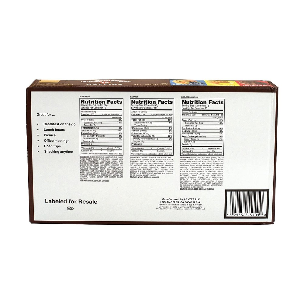 Otis Spunkmeyer Assorted Muffins 15 CT 60 OZ