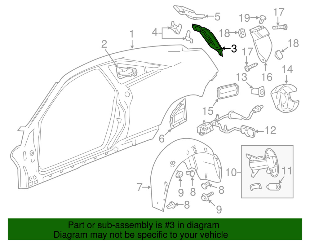 Genuine GM Quarter Panel Extension 25794961
