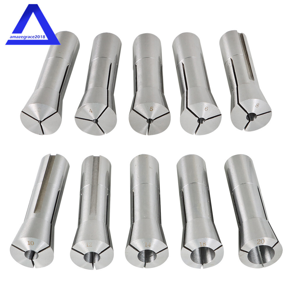 3-20mm 10 Pieces R8 Round Spring Collet Set New