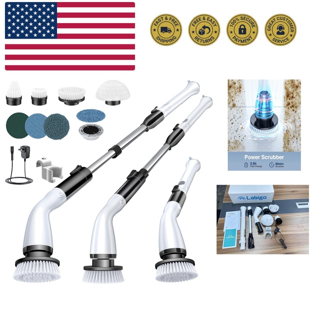 Electric Spin Scrubber, Cordless Cleaning Brush Scrubber with 7 Replaceable B...