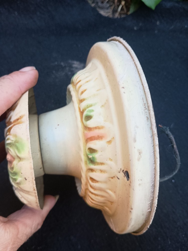 Vintage Art Deco Nouveau Single Socket Ceiling Light Metal