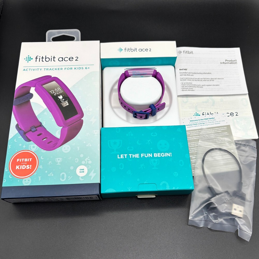 NEW Fitbit Ace 2 Activity Tracker for Kids Grape/Blue & Watermelon/Teal FB414