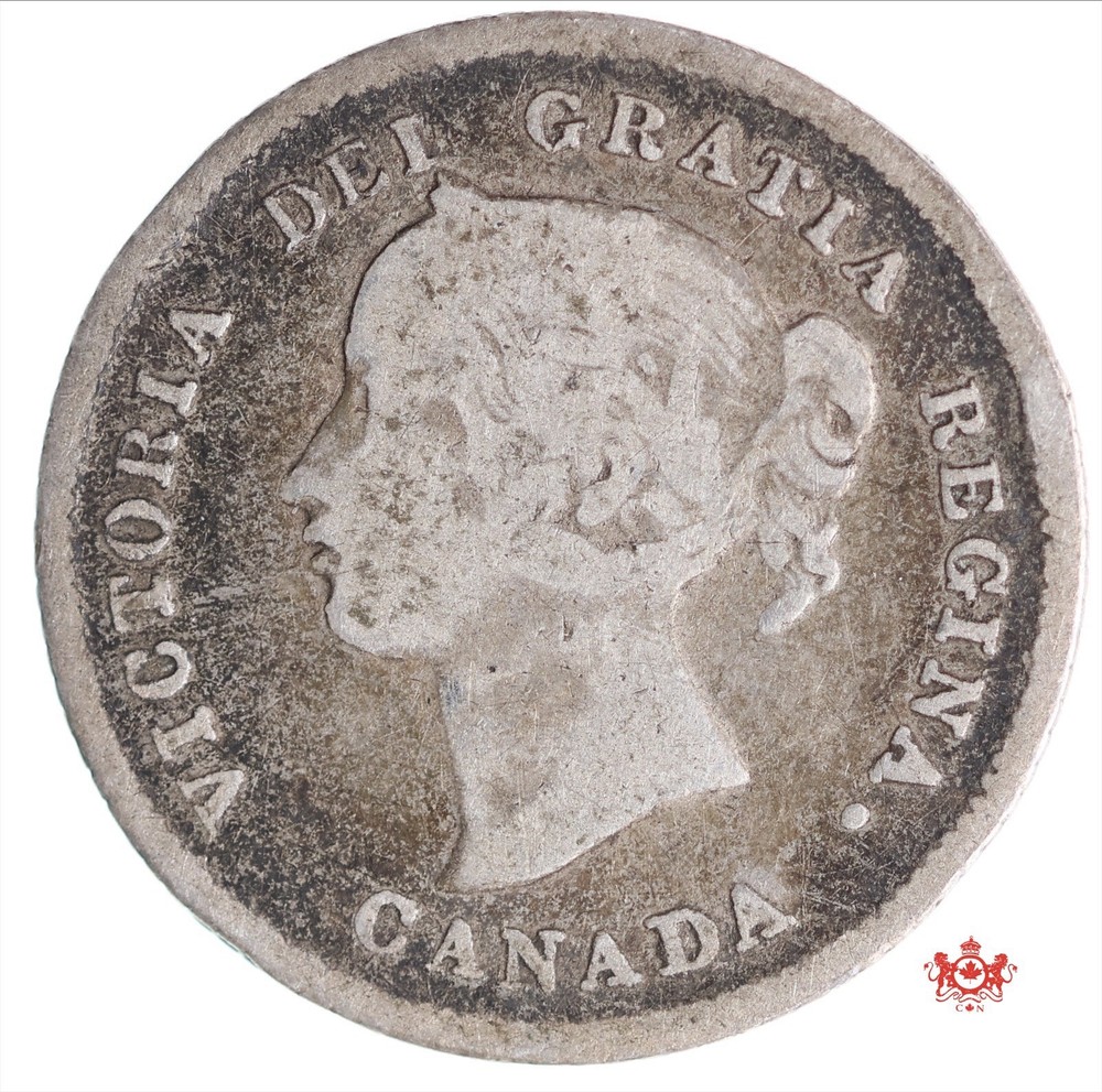 1874H Canada 5 Cents Plain 4 - VG - Lot#12994