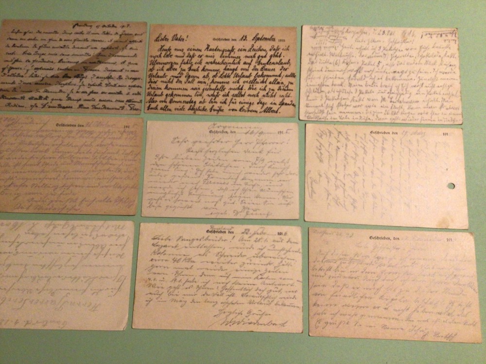 German Military Mail Service WW1 Feldpost 9 items Ref A950