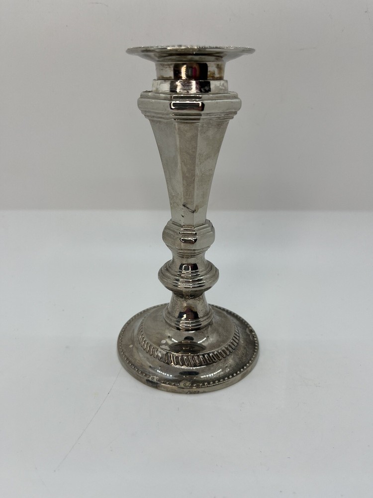 Vintage Silver Tone Candlestick Cottage Core Granny Core