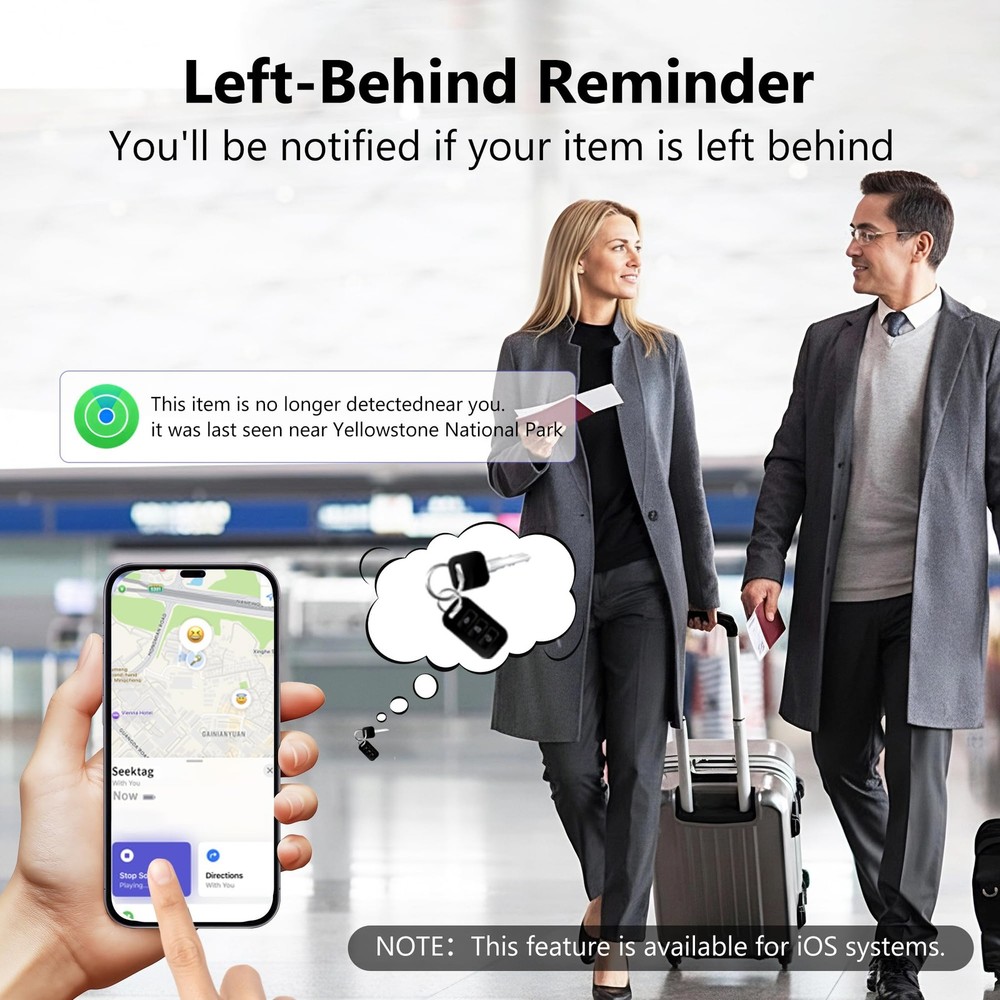 Air Tracker Tags-4 Pack Seektags [2025 Dual-System Compatible] for Black