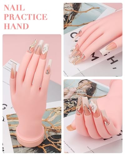 Flexible Acrylic Nail Practice Hand - Soft Touch Mannequin for Beginners