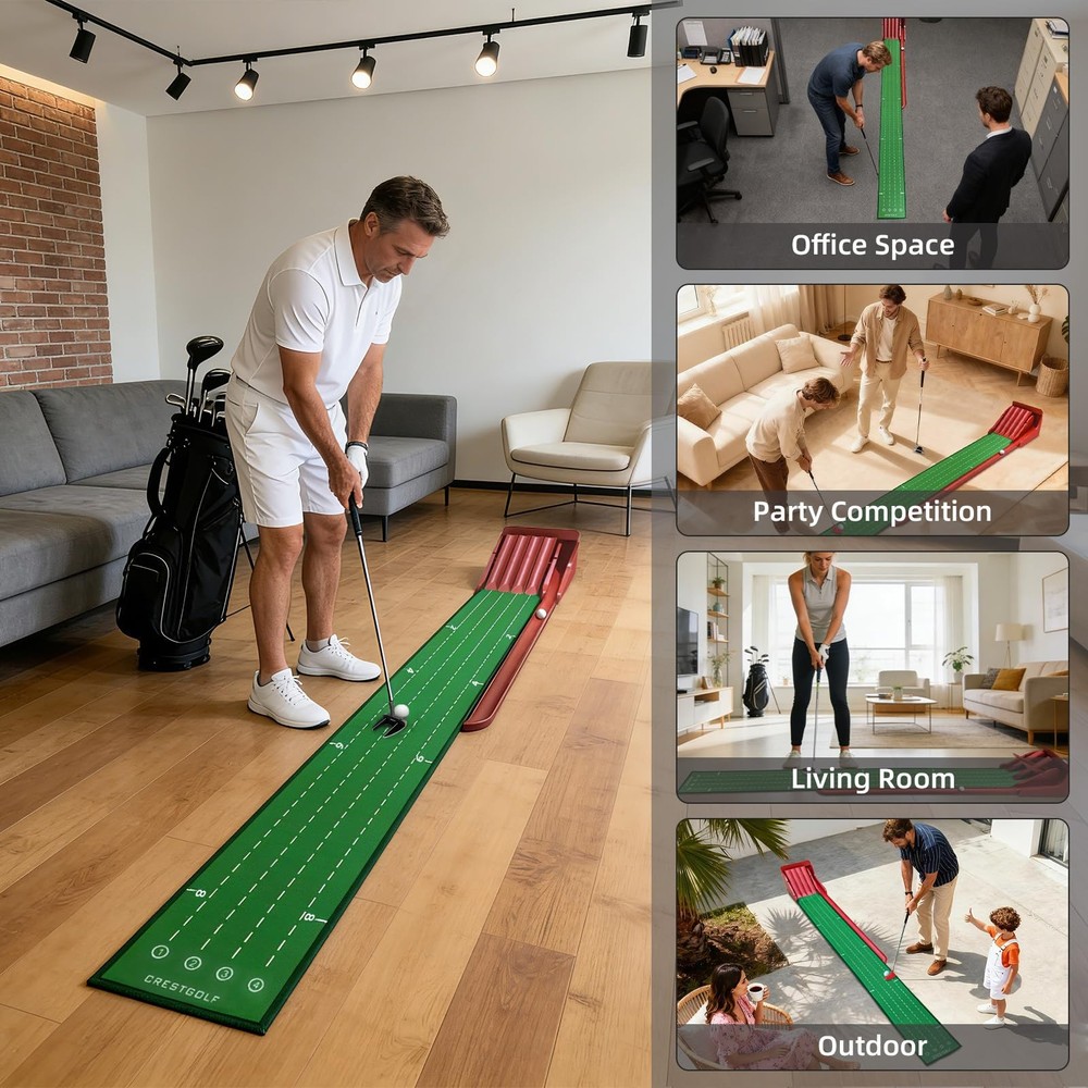 Practice Golf Putting Mat with Ball Return | Game Practice Golf Putting Green...