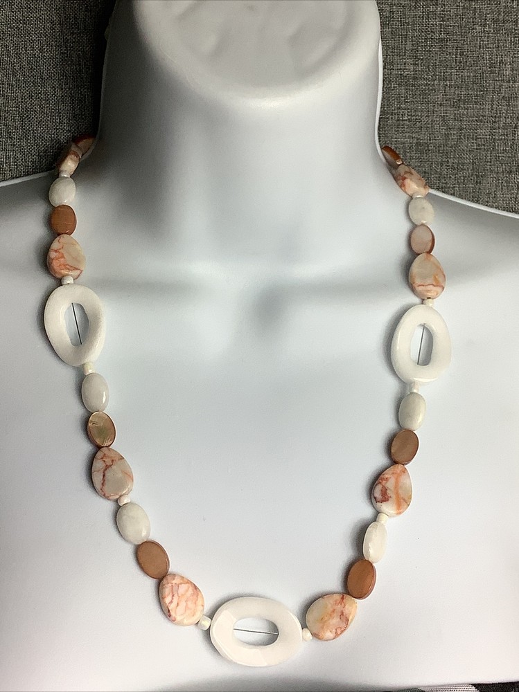 Handcrafted RED JASPER MARBLE Necklace | 24"