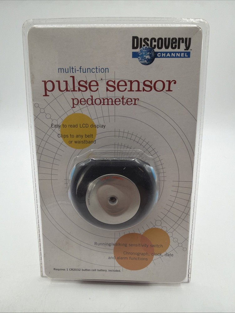 Discovery Channel Multi-Function Pulse Sensor Pedometer 2004 New Sealed