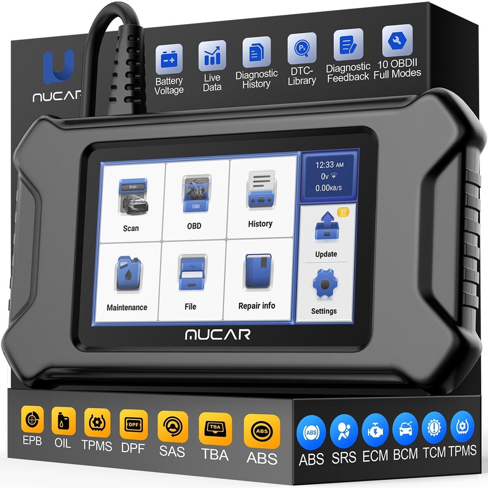 MUCAR CS6 Diagnostic Tool EOBD2 Scanner Automotive ABS SRS SAS EPB Code Reader