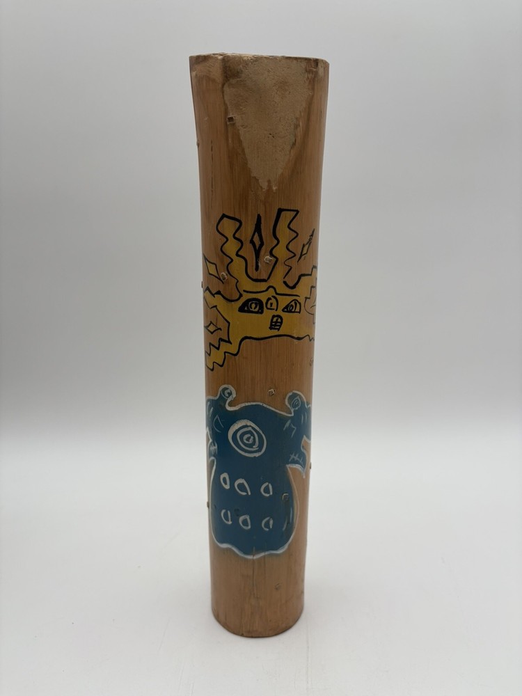 Vintage Hand Painted Bamboo 12” Rain Stick