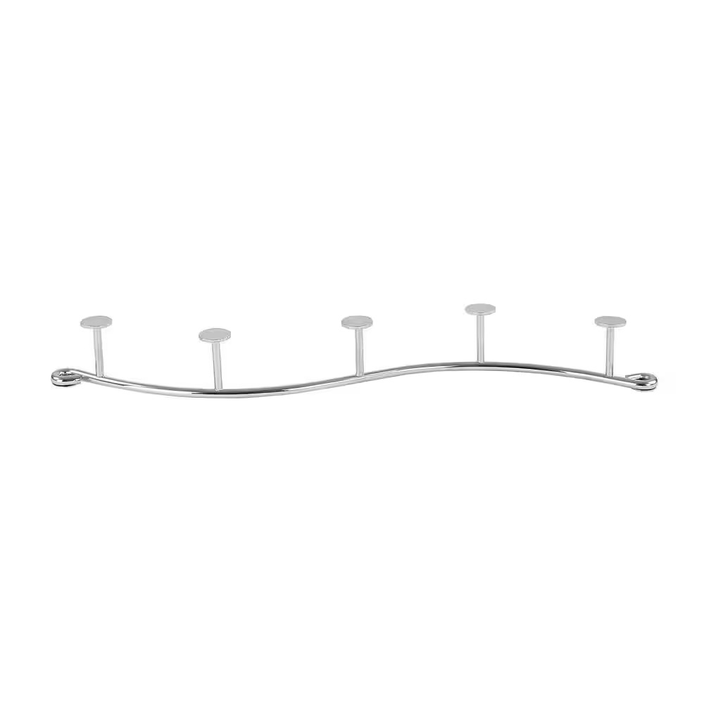 Sweep 5-Hook Single Wall Mount Rack in Chrome