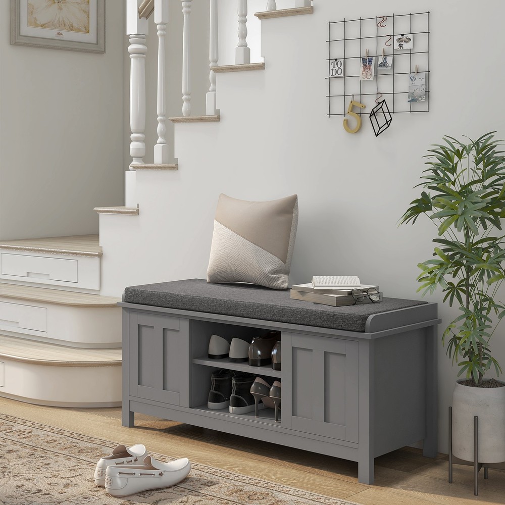 Shoe Storage Ottoman Bench Multi-Functional with Hidden Storage