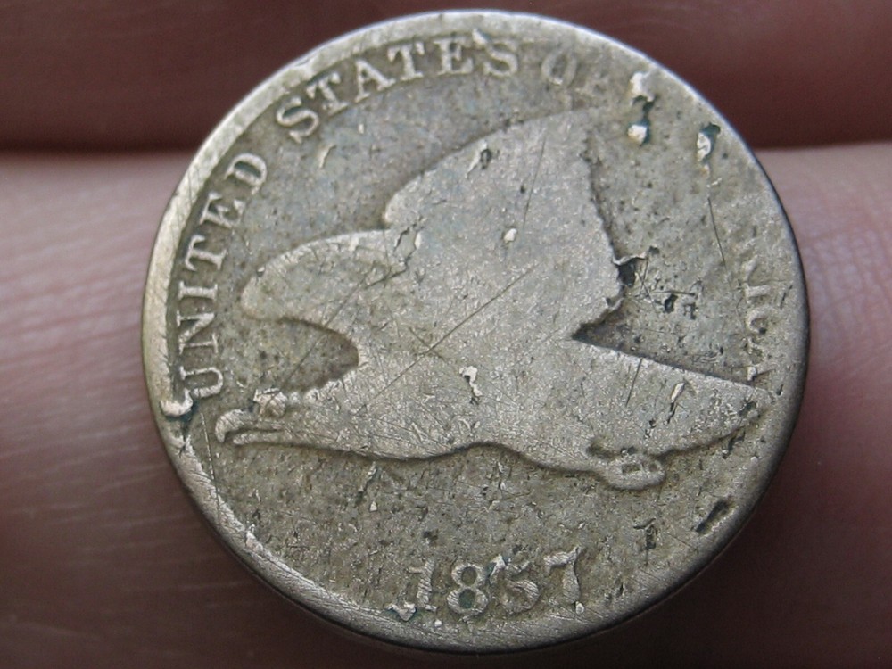 1857 Flying Eagle Penny One Cent- Good Details
