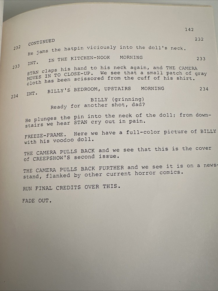 Creepshow Original 1st Draft Screenplay Stephen King