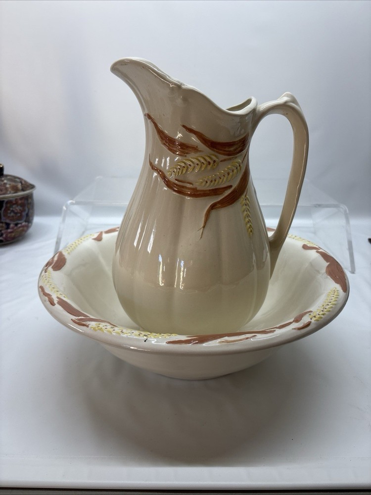 Vintage Bell Mold Pitcher & Bowl Set