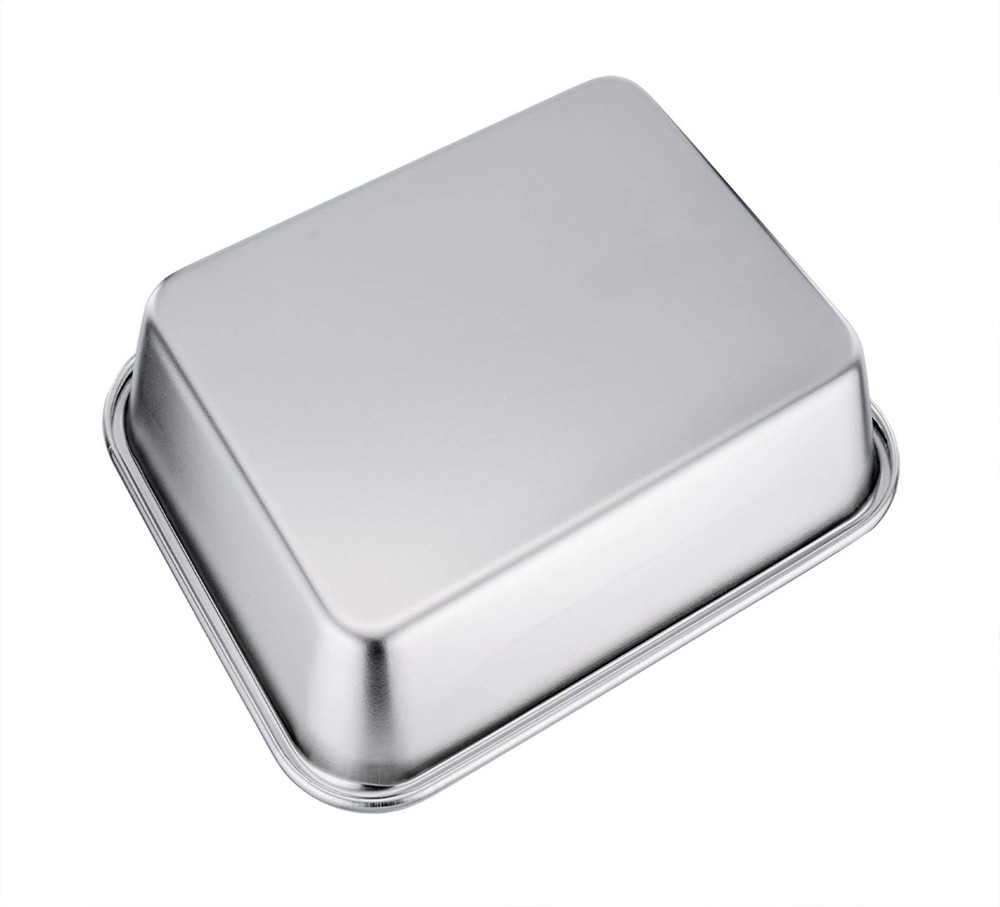Rectangular Cake Pan Brownie Pan, Stainless Steel Lasagna Casserole Baking Pa...
