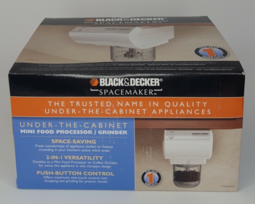 Black & Decker Spacemaker Under Counter Coffee Grinder Food Processor CG800WM