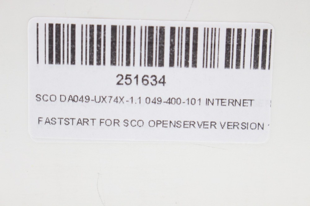 SCO INTERNET FASTSTART FOR OPENSERVER VERSION 1.1 INTERNATIONAL Retail Box